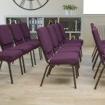 Flash Furniture HERCULES Series Stackable Church Chair, Plum/Goldvein