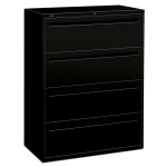 HON Brigade 700 42inW x 19-1/4inD Lateral 4-Drawer File Cabinet, Black