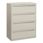 HON Brigade 700 42inW x 19-1/4inD Lateral 4-Drawer File Cabinet, Light Gray