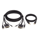 Tripp Lite DVI KVM Cable Kit, DVI USB 3.5mm Audio 3xM/3xM+USB M/M Black 6ft - 60 MB/s - Supports up to 2560 x 1600 - Black