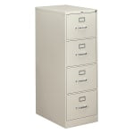 HON 310 26-1/2inD Vertical 4-Drawer Letter-Size File Cabinet, Light Gray