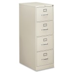 HON 310 26-1/2inD Vertical 4-Drawer Legal-Size File Cabinet, Light Gray