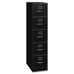 HON 310 26-1/2inD Vertical 5-Drawer Legal-Size File Cabinet, Black