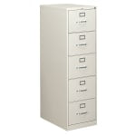 HON 310 26-1/2inD Vertical 5-Drawer Legal-Size File Cabinet, Light Gray