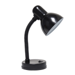 Creekwood Home Essentix Metal Desk Lamp With Flexible Gooseneck, 14-1/4inH, Black Shade/Black Base