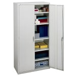 HON Brigade Storage Cabinet, 5 Adjustable Shelves, 72inH x 36inW x 18-1/4inD, Light Gray