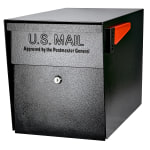 Mail Boss Curbside Locking Mailbox, 13 3/4in x 11 1/4in x 21in, Black