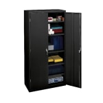 HON Brigade Storage Cabinet, 5 Adjustable Shelves, 72inH x 36inW x 24-1/4inD, Black