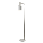 Adesso Emmett Floor Lamp, 61inH, White Shade/Brushed Steel And White Base