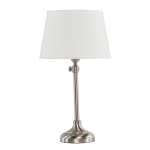 SEI Furniture Dacey Table Lamp, Adjustable Height, 31inH, White Shade/Steel Base