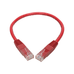 Tripp Lite Cat6 Cat5e Gigabit Molded Patch Cable RJ45 M/M 550MHz Red 1ft 1ft - 1 x RJ-45 Male Network - 1 x RJ-45 Male Network - Gold Plated Contact - Red