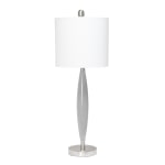 Lalia Home Stylus Table Lamp, 27inH, White Shade/Gray Base