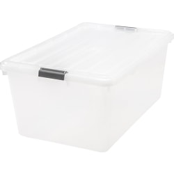 Iris Storage Boxes With Lift-Off Lids, 26 1/10in x 17 1/2in x 11 1/4in, Clear, Case Of 5