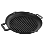 Gibson General Store Addlestone Preseasoned Cast-Iron Grill Pan With Dual Pouring Spouts, 12in, Black