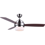 Black+Decker Ceiling Fan - 3 Blades - 52in Diameter - 3 Speed - Adjustable Airflow - 17.5in Height x 52in Width x 52in Depth - Glass, Nickel