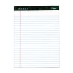 TOPS Docket Writing Pad, 8 1/2in x 11 3/4in, Legal Ruled, 50 Sheets, White