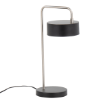 LumiSource Puck Contemporary Table Lamp, 17-3/4inH, Nickel/Black