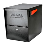 Mail Boss Package Master Locking Mailbox, 16 1/2inH x 12inW x 21 1/2inD, Black