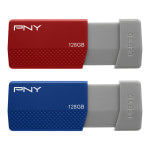 PNY USB 3.0 Flash Drives, 128GB, Assorted Colors, Pack Of 2 Drives