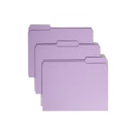 Smead Color File Folders, With Reinforced Tabs, Letter Size, 1/3 Cut, Lavender, Box Of 100