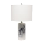 Lalia Home Marbleized Table Lamp, 24-1/4inH, White Shade/Marble Base