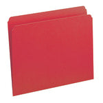 Smead File Folders, Letter Size, Straight Cut, Red, Box Of 100