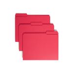 Smead Color File Folders, With Reinforced Tabs, Letter Size, 1/3 Cut, Red, Box Of 100