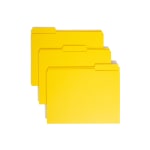 Smead Color File Folders, With Reinforced Tabs, Letter Size, 1/3 Cut, Yellow, Box Of 100