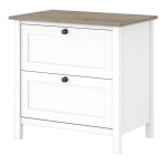 Bush Business Furniture Mayfield 30-4/5inW x 19-3/4inD Lateral 2-Drawer File Cabinet, Pure White/Shiplap Gray, Standard Delivery