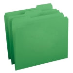 Smead Color File Folders, With Reinforced Tabs, Legal Size, 1/3 Cut, Green, Box Of 100