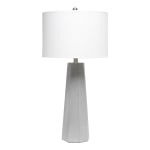 Lalia Home Concrete Pillar Table Lamp, 30-1/2inH, White Shade/Gray Base