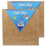 Flipside Cork Tiles, 12inH x 12inW x 1/8inD, Natural, 4 Tiles Per Pack, Set Of 2 Packs