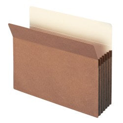 Smead Expanding File Pockets, 5 1/4in Expansion, 9 1/2in x 11 3/4in, 30% Recycled, Redrope