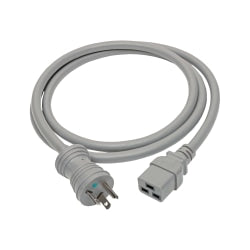 Eaton Tripp Lite Series Hospital-Grade Power Cord, NEMA 5-20P to C19 - Heavy-Duty, Green Dot, 20A, 125V, 12 AWG, 6 ft. (1.83 m), Gray - Power extension cable - NEMA 5-20P (P) to IEC 60320 C19 - AC 125 V - 20 A - 6 ft - gray