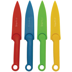 Starfrit Paring Knives Set with Covers (4) - 4/Set - Paring Knife - 4 x Paring Knife - Cutting, Paring - Dishwasher Safe - Green, Red, Yellow, Blue