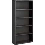 Lorell Fortress Steel 72inH Bookcase, 5-Shelf, Charcoal