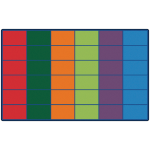 Carpets for Kids Premium Collection 36 Seat Colorful Rows Seating Rug, 8ft4in x 13ft4in, Multicolor