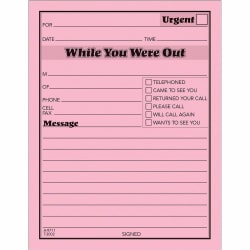 Rediform Incoming/Outgoing Call Register Book, 100 Sheets, 8 1/2in x 1 ...