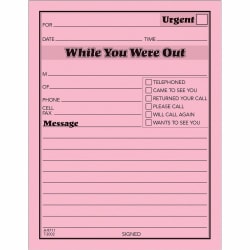 Rediform Incoming/Outgoing Call Register Book, 100 Sheets, 8 1/2in x 11in