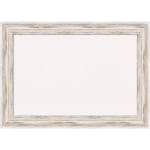 Amanti Art Cork Bulletin Board, 21in x 15in, White, Alexandria Whitewash Narrow Wood Frame