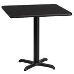 Flash Furniture Square Table With X-Style Base, 31-1/8inH x 24inW x 24inD, Black