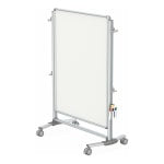 Ghent Nexus Jr. Partition Mobile Porcelain Magnetic Double-Sided Dry-Erase Whiteboard, 57 3/8in x 40 3/8in, Aluminum Frame With Silver Finish