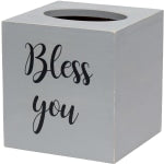 Elegant Designs Decorix Square Wooden Tissue Box Cover With Sliding Base, 6inH x 5-1/2inW x 5-1/2inL, Gray Wash