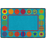 Flagship Carpets Patterned Circles Mat, 2ftH x 3ftW, Multicolor