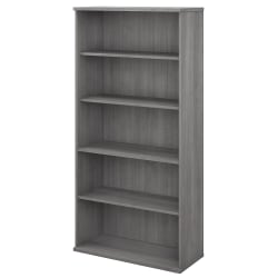 Bush Business Furniture Studio C 73inH 5-Shelf Bookcase, Platinum Gray, Standard Delivery