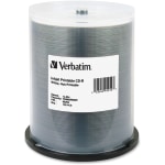 Verbatim CD-R Printable Disc Spindle, White, Pack Of 100