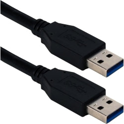 QVS 6ft USB 3.0/3.1 Type A Male To Male 5Gbps Black Cable - 6 ft USB Data Transfer Cable for Computer - First End: 1 x USB 3.1 Type A - Male - Second End: 1 x USB 3.1 Type A - Male - 5 Gbit/s - Shielding - Black - 1