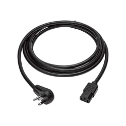 Eaton Tripp Lite Series Computer Power Cord, Right-Angle NEMA 5-15P to C13 - Heavy-Duty, 15A, 125V, 14 AWG, 10 ft. (3.05 m), Black - Power cable - NEMA 5-15P right-angled to power IEC 60320 C13 - 125 V - 15 A - 10 ft - black - North America