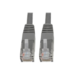 Tripp Lite Cat6 Cat5e Gigabit Molded Patch Cable RJ45 M/M 550MHz Gray 2ft - 128 MB/s - Patch Cable - 2 ft - 1 x RJ-45 Male Network - 1 x RJ-45 Male Network - Gold Plated Contact - Gray