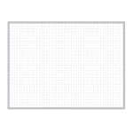 Ghent 1in x 1in Grid Magnetic Dry-Erase Whiteboard, 48in x 72in, Aluminum Frame With Satin Silver Finish